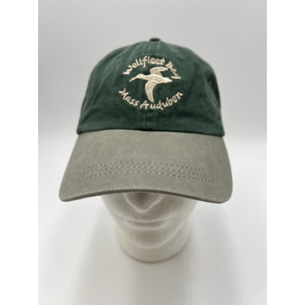 Fahrenheit Wellfleet Bay Mass Audubon Hat Strap Birding Cap Green Tan